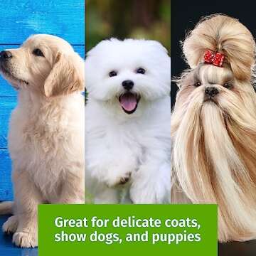 Show Tech Tuffer Than Tangles Slicker Brush for Dog Grooming with Long, Soft Pins, Medium Size, Perfect for Doodle Breeds, Angled Pins for Dematting, Remove Undercoat, Comfort Grip Handle