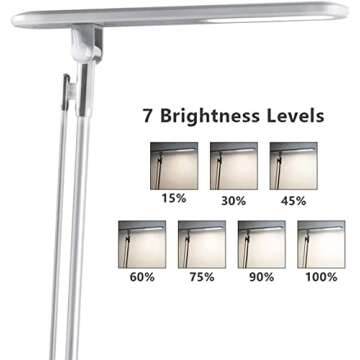JUKSTG LED Desk Lamp, Eye-Caring Table Lamps,7 Brightness Levels Home Office Lamps with 4 Lighting M...