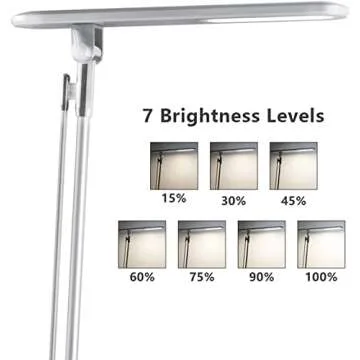JUKSTG LED Desk Lamp, Eye-Caring Table Lamps,7 Brightness Levels Home Office Lamps with 4 Lighting M...