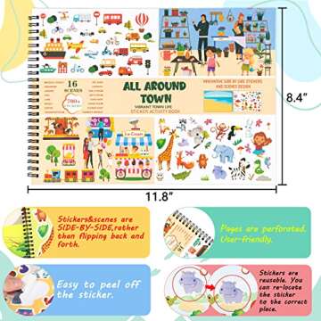 Sticker Coloring Book for Kids: 700+ Reusable Stickers