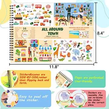 Sticker Coloring Book for Kids: 700+ Reusable Stickers