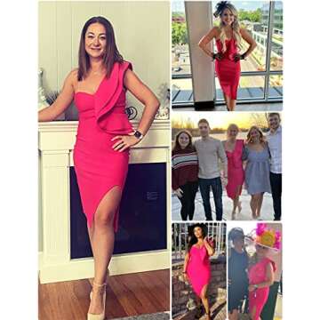 Elegant UONBOX One Shoulder Bandage Dress for Women