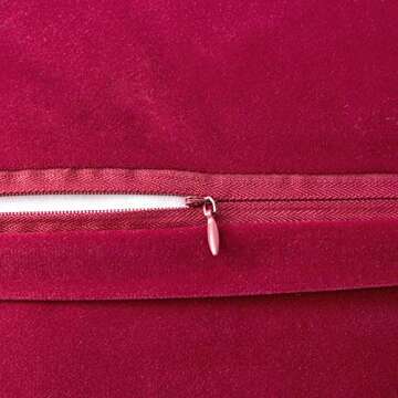 Woaboy Decorative Pillow Covers 18x18 Burgundy Throw Pillows Pack of 2 Cozy Soft Pom-poms Velvet Couch Pillow Covers Home Decor for Farmhouse Cushion Sofa Bedroom