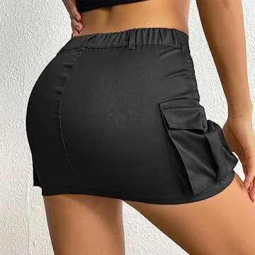 Y2K Mini Cargo Skirt for Women - Stylish Denim Skirt with Pockets