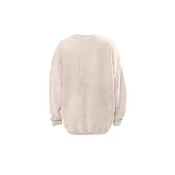 chicka-d NCAA Clemson Tigers Womens Corded Crew Pullover Sweatshirt, Natural, Small (443_NC_CB)