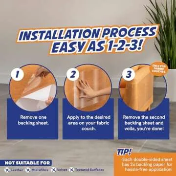 Panther Armor Cat Couch Protector – 18-Pack Double Sided Cat Anti Scratch Sticky Tape – Scratch Deterrent Tape, Effective Furniture Protectors from Cats