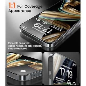 EZ-GLAZ-4 Pack for iPhone 16 Pro Screen Protector[6.1"] 9H+ Hardness 12FT Military Grade Shatterproof Long Durable Tempered Glass Film with Flawless Fit Box, HD Clear, Scratch Resistant