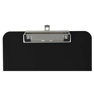 Trade Quest Plastic Clipboard Opaque Color Letter Size Low Profile Clip (Pack of 12) (Black)