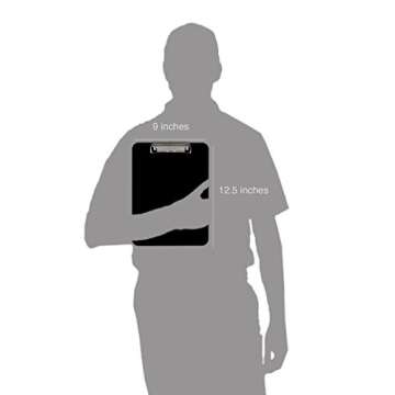 Trade Quest Plastic Clipboard Opaque Color Letter Size Low Profile Clip (Pack of 12) (Black)