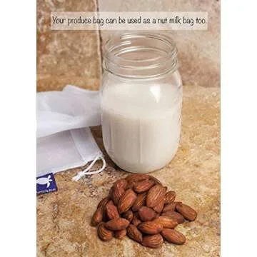 6 Reusable Produce Bags with Drawstring - Premium Mesh, Strong, Lightweight, Earth-Friendly and Sea Turtle-Friendly Fruit Vegetable Bags, Set of 6 from ZestiLife