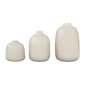 Light Grey Terracotta Vases Set of 3 Elegant Décor