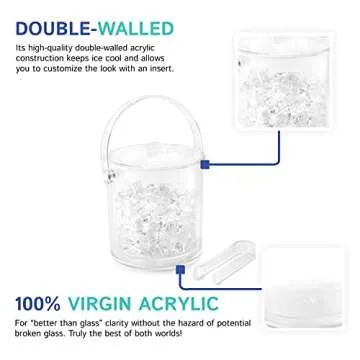 Huang Acrylic Double Wall Ice Bucket for Home and Parties
