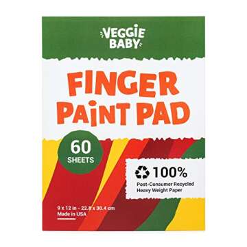 Veggie Baby Art Paper Pad for Finger Painting, Drawing and Coloring, 60 Sheets, Kid’s and Toddler?...