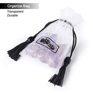 D&D Dice Set - Shiny 7 PCS Resin Polyhedral Dice with Bag