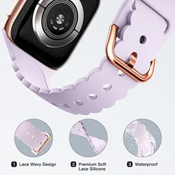 Sunnywoo Sport Silicone Band Compatible with Apple Watch Bands 38mm 40mm 41mm 42mm 44mm 45mm 46mm 49mm for Women Men, Soft Wristband Waterproof Replacement Sport Strap for iWatch Bands Series 10 9 8 7 6 5 4 3 2 1 SE Ultra