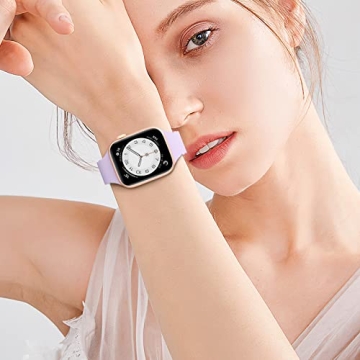 Sunnywoo Sport Silicone Band Compatible with Apple Watch Bands 38mm 40mm 41mm 42mm 44mm 45mm 46mm 49mm for Women Men, Soft Wristband Waterproof Replacement Sport Strap for iWatch Bands Series 10 9 8 7 6 5 4 3 2 1 SE Ultra