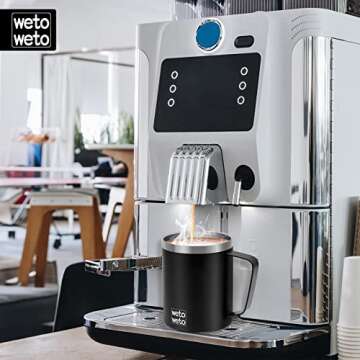 WETOWETO Insulated 14oz Coffee Mug with Handle