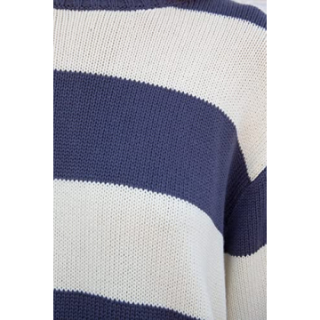 Chic Y2K Oversized Striped Sweater for Stylish Women