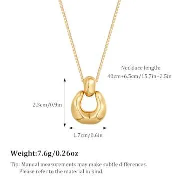 HESSAWELL Gold Pendant Necklace for Women Statement Necklace for Women Fashion Jewelry