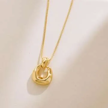 HESSAWELL Gold Pendant Necklace for Women Statement Necklace for Women Fashion Jewelry