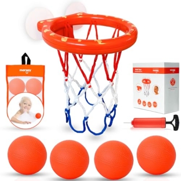 Fun MARPPY Bath Toys Bathtub Basketball Hoop for Toddlers