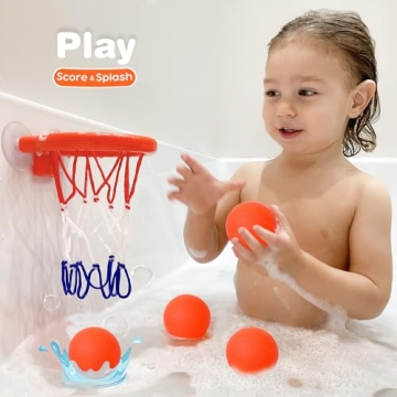 Fun MARPPY Bath Toys Bathtub Basketball Hoop for Toddlers