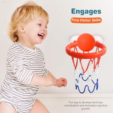 Fun MARPPY Bath Toys Bathtub Basketball Hoop for Toddlers