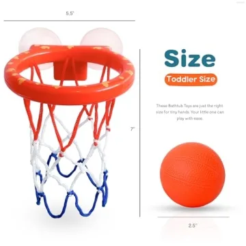 Fun MARPPY Bath Toys Bathtub Basketball Hoop for Toddlers