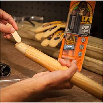 Gorilla 2 Part Epoxy, 5 Minute Set, Incredibly Strong Bonding, .85 Ounce Syringe, Clear, (Pack of 2)