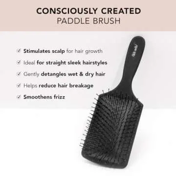 Kitsch Paddle Brush for Blow Drying, Hair Brush for Thick or Thin Hair, Hairbrush for Women with Nylon Bristle, Detangling Brush for Curly Straight Wet Hair, Gently Detangles Without Creating Frizz