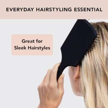 Kitsch Paddle Brush for Blow Drying, Hair Brush for Thick or Thin Hair, Hairbrush for Women with Nylon Bristle, Detangling Brush for Curly Straight Wet Hair, Gently Detangles Without Creating Frizz