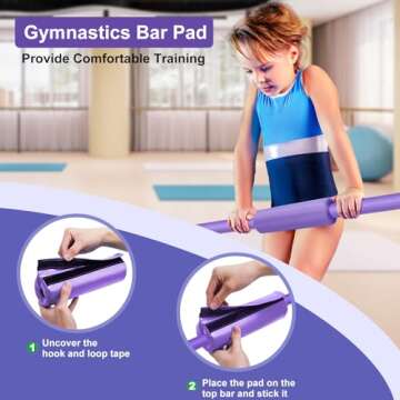 RINREA Gymnastic Bars for Kids with Adjustable Height, Folding Gymnastic Training Kip Bar, Junior Expandable Horizontal Monkey Bar for Home