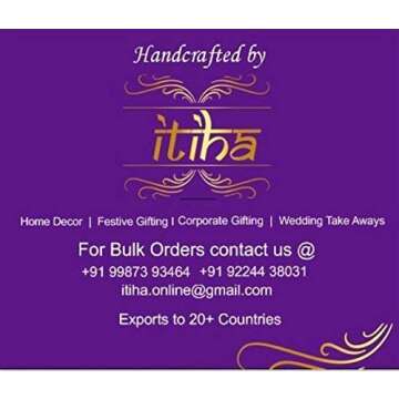 Itiha White Red Green 13 Pieces Rangoli Indian Decor for Wall Decoration, Floor Decoration & Table Decoration for Diwali & Christmas with Tea Light Candle Holder (15 inches * 15 inches)