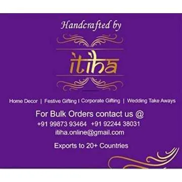 Itiha White Red Green 13 Pieces Rangoli Indian Decor for Wall Decoration, Floor Decoration & Table Decoration for Diwali & Christmas with Tea Light Candle Holder (15 inches * 15 inches)