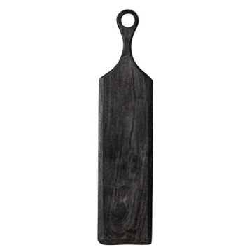 Black Acacia Wood Cheese Cutting Board with Handle Hole
