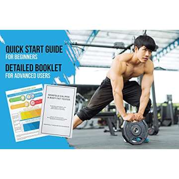 Lightstuff Precision Skinfold Caliper - Easy, Reliable Tool for Monitoring Body Fat - Quick Start Guide for Beginners, Detailed Booklet for Advanced Users - Measures up to 80mm in Skin Fold Thickness