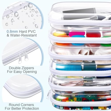 Sanwuta Clear Hard Zipper Pouches for Ultimate Organization