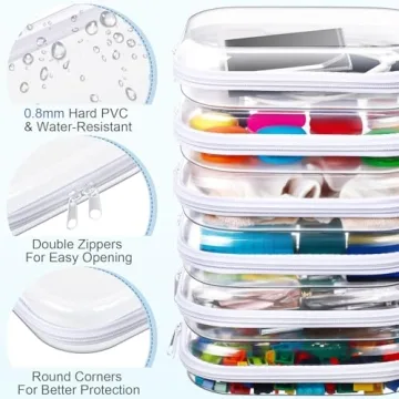 Sanwuta Clear Hard Zipper Pouches for Ultimate Organization