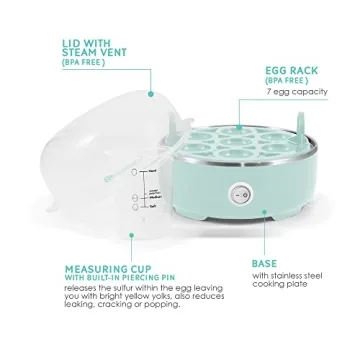 Elite Gourmet Easy Egg Cooker - 7-Egg Electric Cooker
