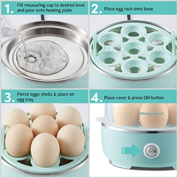 Elite Gourmet Easy Egg Cooker - 7-Egg Electric Cooker