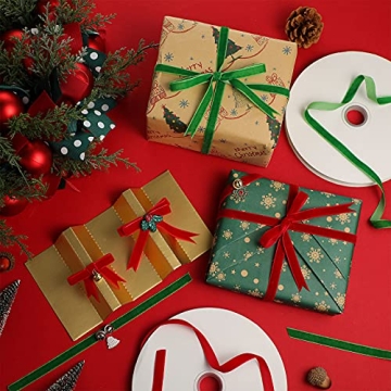 Dingion Christmas Velvet Ribbon Set - 100 Yards for DIY Crafts