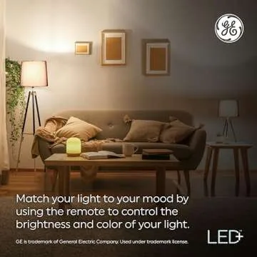 GE LED+ Color Changing LED Light Bulbs with Remote, No App or Wi-Fi Required, A19 Bulbs (3 Pack)