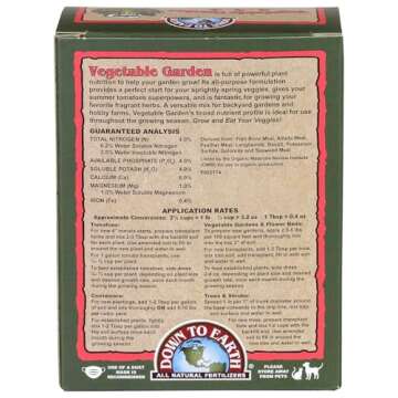 Down to Earth Organic Vegetable Garden Fertilizer 4-4-4, 1lb