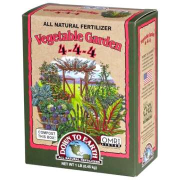 Down to Earth Organic Vegetable Garden Fertilizer 4-4-4, 1lb