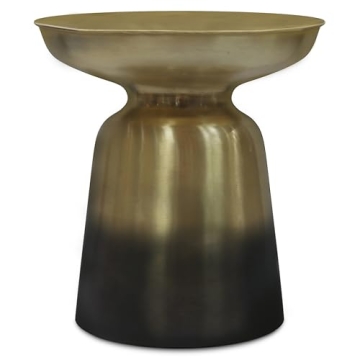 SIMPLIHOME Toby Modern Industrial 16 inch Wide Metal Accent Side Table in Gold/Black Ombre, Fully As...