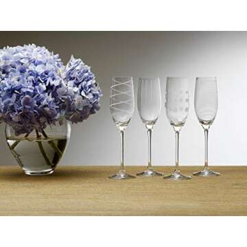 Mikasa Crystal Cheers Champagne Flutes, Set of 4, 8 fluid ounces