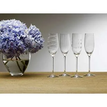 Mikasa Crystal Cheers Champagne Flutes, Set of 4, 8 fluid ounces