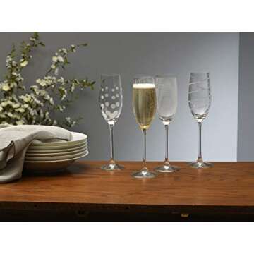 Mikasa Crystal Cheers Champagne Flutes, Set of 4, 8 fluid ounces
