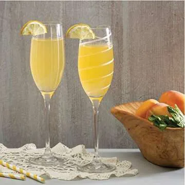 Mikasa Crystal Cheers Champagne Flutes, Set of 4, 8 fluid ounces