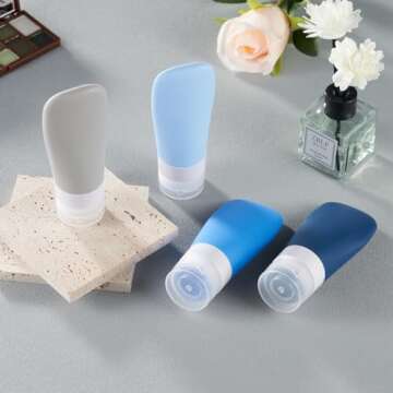 INSFIT Travel Bottles for Toiletries, TSA Approved 2oz Travel Size Bottles Leak Proof Travel Containers for Toiletries, BPA Free Refillable Travel Accessories for Shampoo Body Wash Liquids Blue